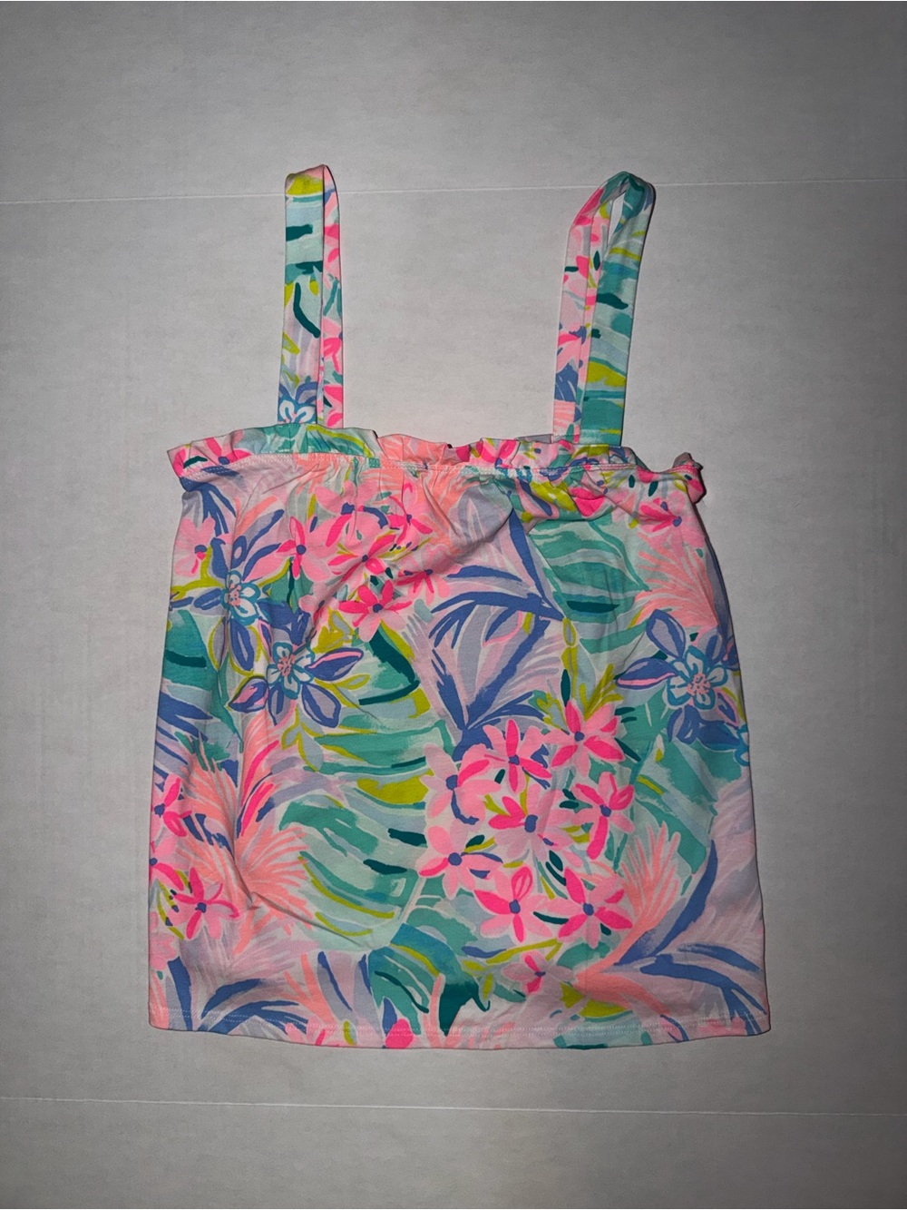 Lilly Pulitzer Pink, Teal & Blue Tropical Floral Tank